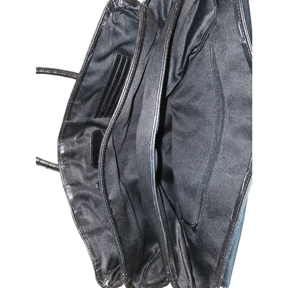 Vintage Kenneth Cole Reaction Black Faux Leather Crocodile Pattern Briefcase Bag - Picture 6 of 16